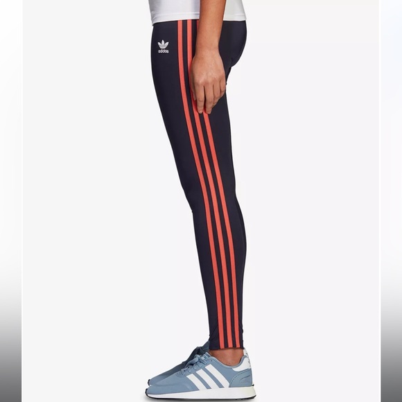 Adidas Originals Active Icon 3-stripe Salmon Orange Legging Pants S - Picture 9 of 9